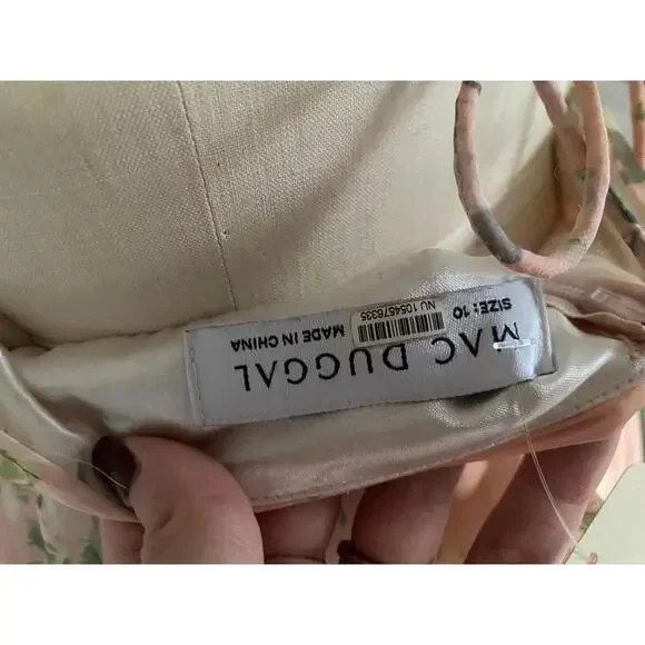 Mac Duggal - Women’s Tiered Pink Floral Chiffon Gown, cutout back, size 10 - Picture 12 of 13